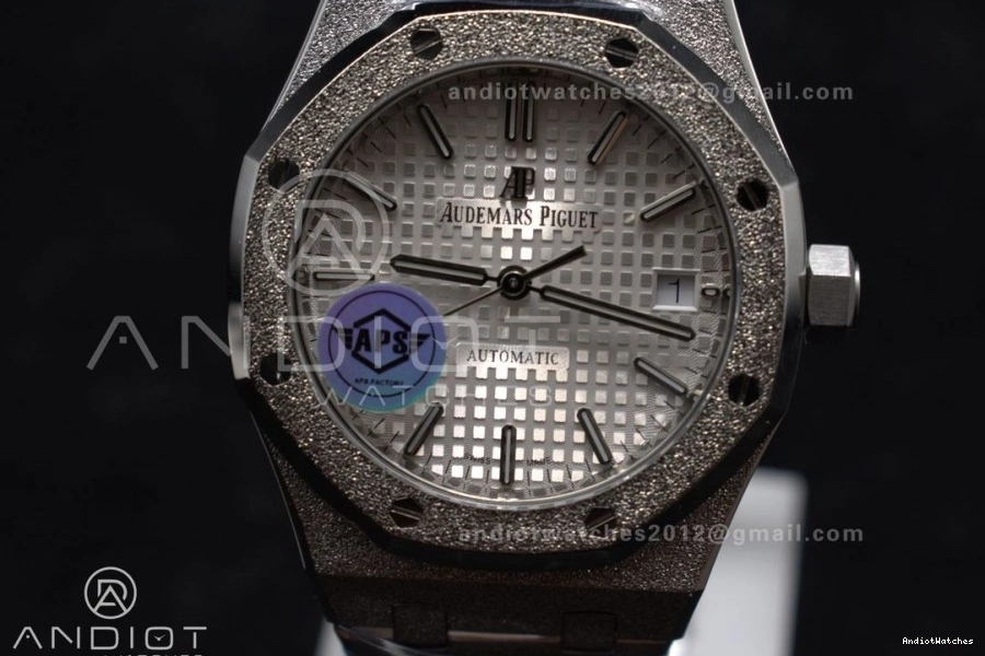 White Affordable Frosted Oak Edition Dial Bracelet 37mm On SS Super SS 15454 1:1 APSF Royal Textured SA3120 Best 1033 Clone 0920